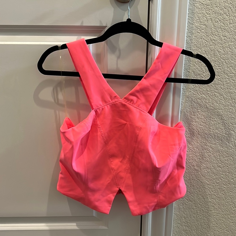 Hot pink cropped tank top